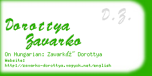 dorottya zavarko business card